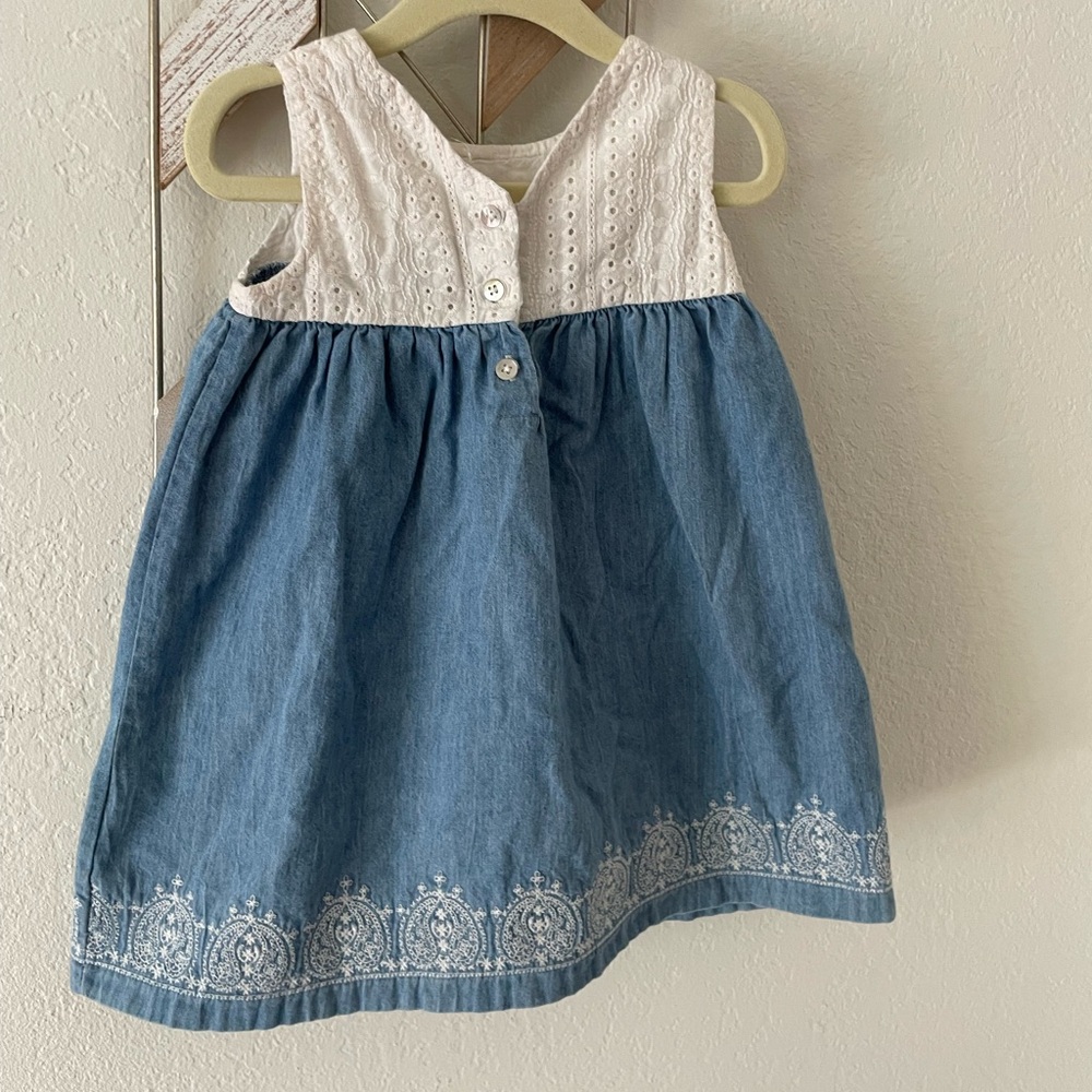 Jessica Simpson chambray crochet dress
